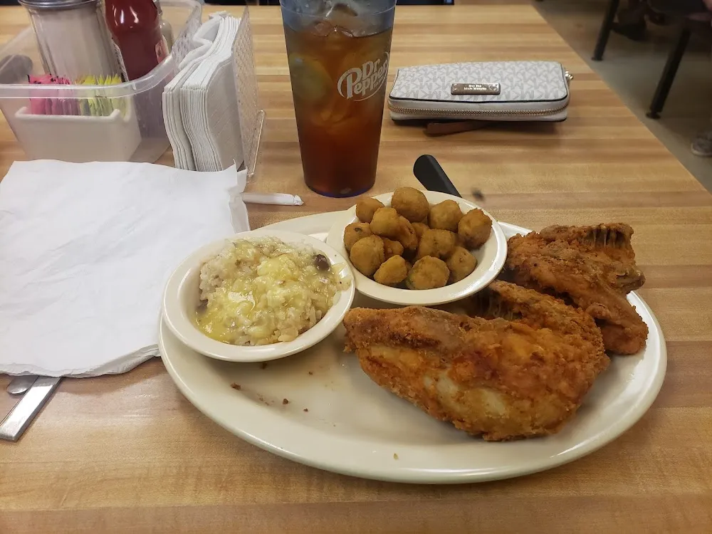 Fried Chicken Rice Pudding and Fried Okra